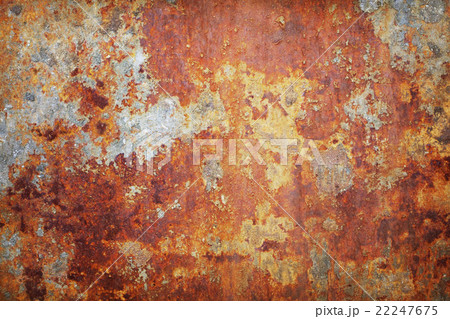 錆びた鉄板のテクスチャ背景の写真素材