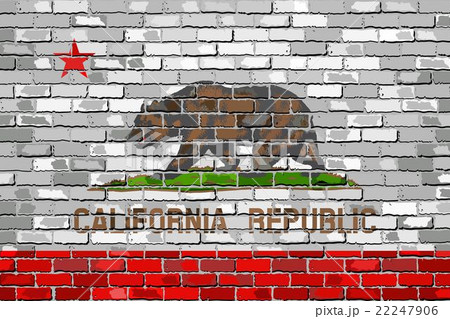Flag of California on a brick wall 22247906