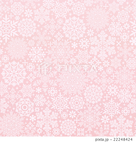 雪の結晶とドイリーの背景 ピンク色のイラスト素材