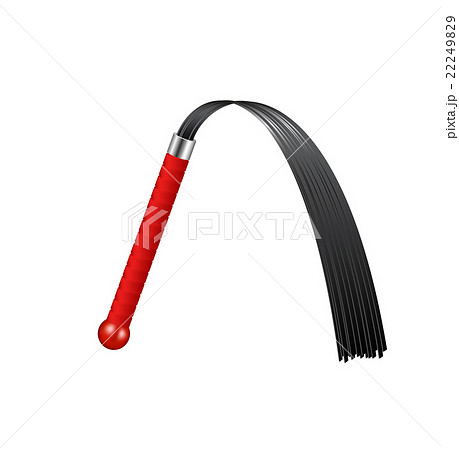 Whip with red handle on white background Whip with red handle on white background 22249829