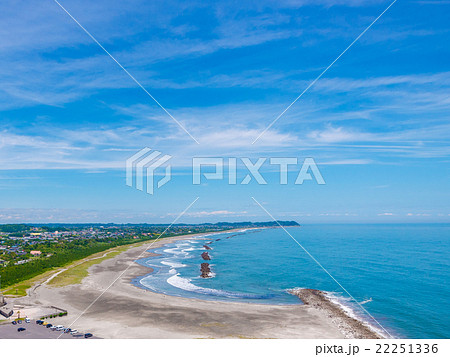 いすみ市の海岸風景を空撮 いすみ市の海岸風景を空撮 22251336