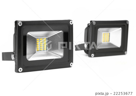 Two Outdoor Waterproof LED Floodlight Isolated 22253677