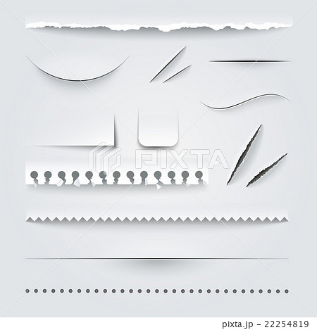 White Paper Edges Shadows Realistic Set   22254819