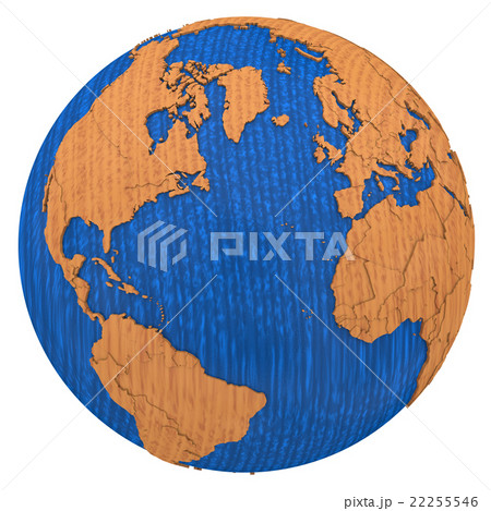 North America and Europe on wooden Earth 22255546