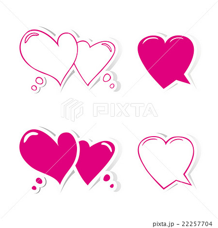 Heart shaped speech bubbles set. 22257704