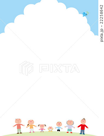 家族 青空を見上げる 幸せの青い鳥 家族 青空を見上げる 幸せの青い鳥 22258642