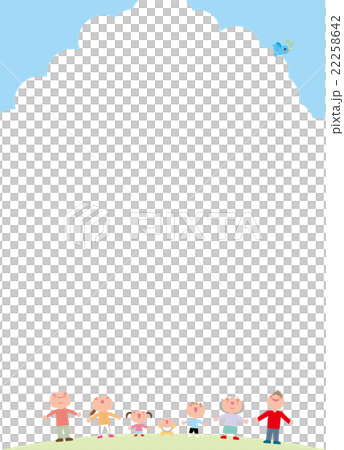 家族 青空を見上げる 幸せの青い鳥 家族 青空を見上げる 幸せの青い鳥 22258642