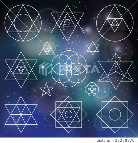 Sacred geometry symbols elements.Outline.Blurred 22258876