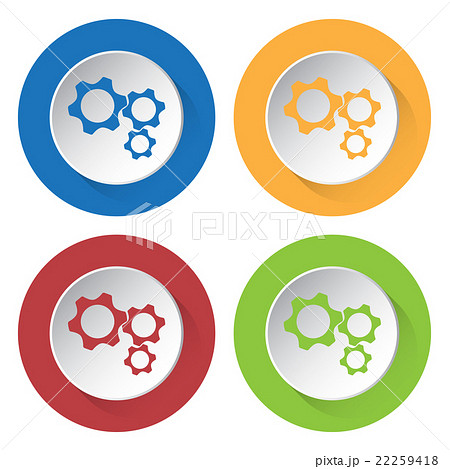 set of four icons - three cogwheel set of four icons - three cogwheel 22259418