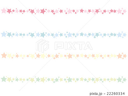パステルな星のラインセットのイラスト素材 22260334 Pixta