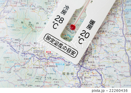 地図と温度計 22260436