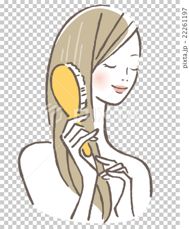 女性　ブラッシング 22261197