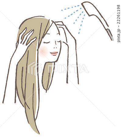 女性 シャワーのイラスト素材