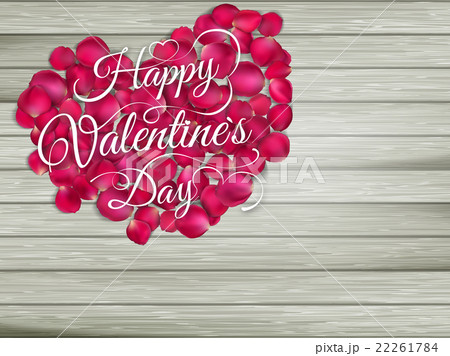 Heart from flowers on wooden table. EPS 10 22261784