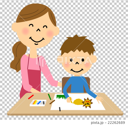 お絵かきするこども 22262689