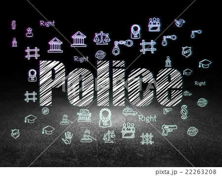 Law concept: Police in grunge dark room 22263208