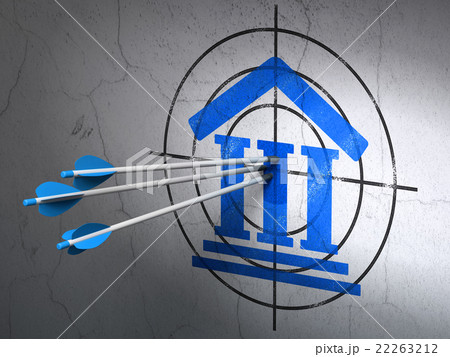 Law concept: arrows in Courthouse target on wall 22263212