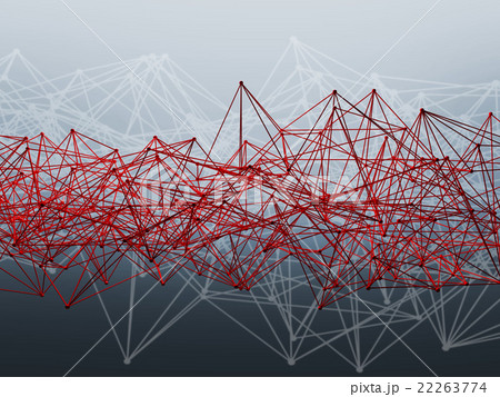 Red wire-frame lattice mesh. 3d render Red wire-frame lattice mesh. 3d render 22263774