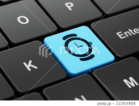 Timeline concept: Watch on computer keyboard 22263908