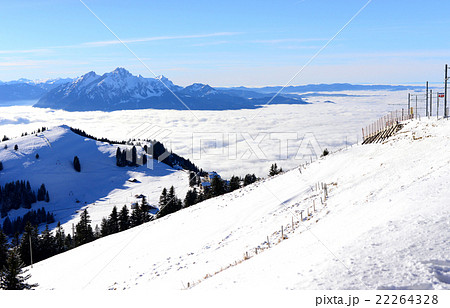View of Pilatus above sea of clouds at Rigi Kulm  View of Pilatus above sea of clouds at Rigi Kulm  22264328