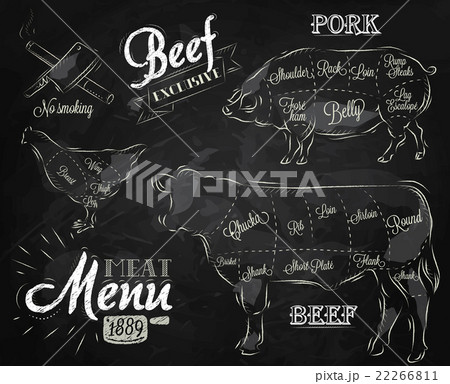 Meat menu chalk Meat menu chalk 22266811