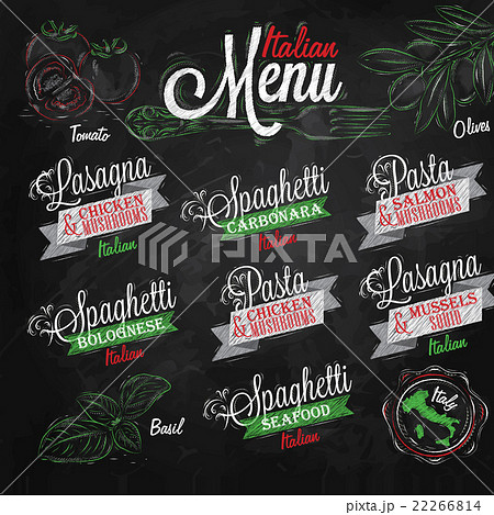 Menu Italian colours chalk 22266814