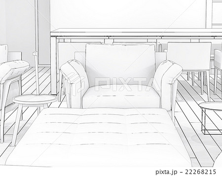 インテリア スケッチ風イラストのイラスト素材