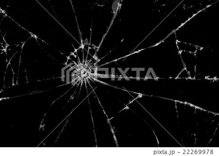 Broken cracked Glass on black 22269978