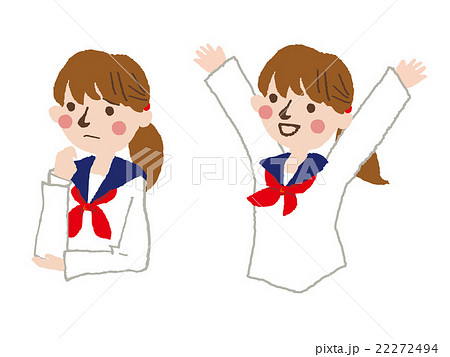女子中学生　2ポーズセット　 22272494