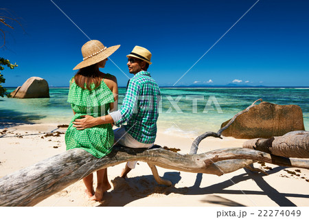 Couple on a beach at Seychelles Couple on a beach at Seychelles 22274049