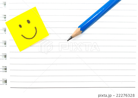 sticker note and pencil on paper diary background 22276328