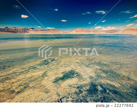 Salt lake Tso Kar in Himalayas. Ladakh, India 22277692