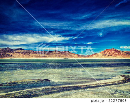 Salt lake Tso Kar in Himalayas. Ladakh, India 22277693