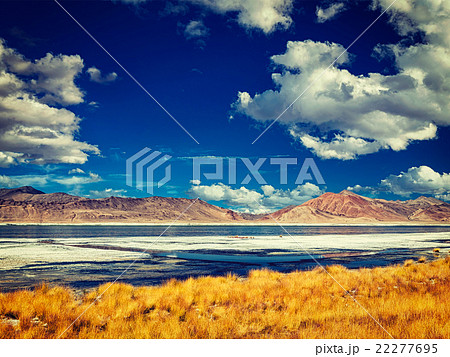 Salt lake Tso Kar in Himalayas. Ladakh, India 22277695