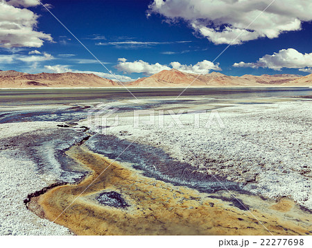 Salt lake Tso Kar in Himalayas. Ladakh, India 22277698