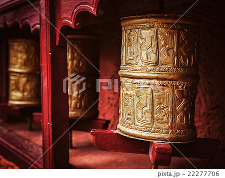 Buddhist prayer wheels , Ladakh Buddhist prayer wheels , Ladakh 22277706