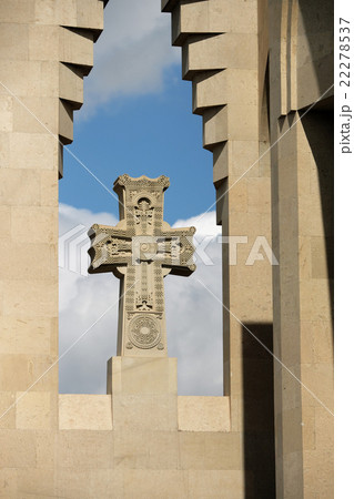 Christian cross against blue sky 22278537
