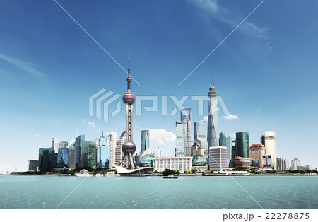 Shanghai skyline in sunny day, China Shanghai skyline in sunny day, China 22278875