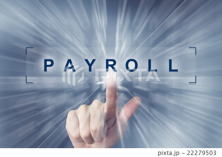 hand clicking on financial payroll button hand clicking on financial payroll button 22279503