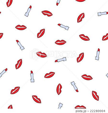 pattern with lipsticks and red lips 22280004