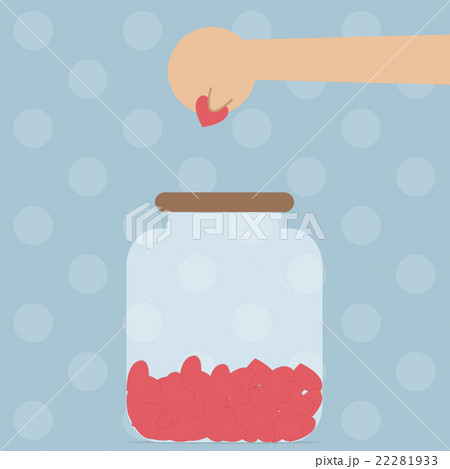 Hand putting heart into bottle, Love concept, 22281933