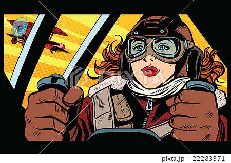 Girl retro military pilot 22283371