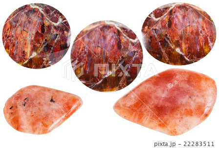 set of various sunstone (heliolite) gemstones 22283511