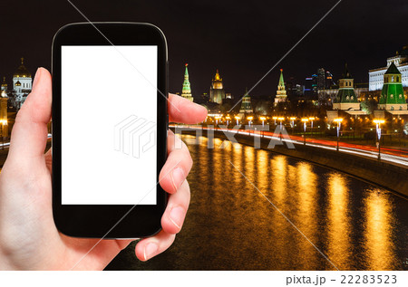 tourist photographs Moscow night landscape 22283523