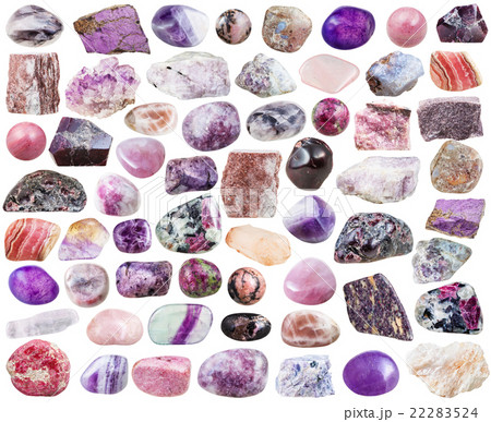 set of purple mineral stones and gemstones 22283524