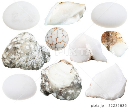 set of various cacholong (white opal) gemstones 22283626