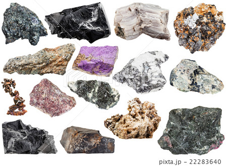 set of various natural mineral stones and rocks 22283640