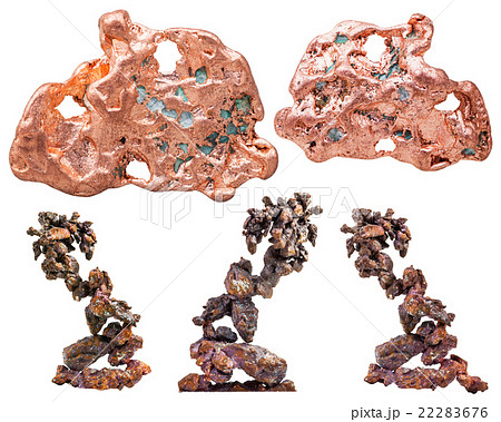 set of various native copper natural stones 22283676