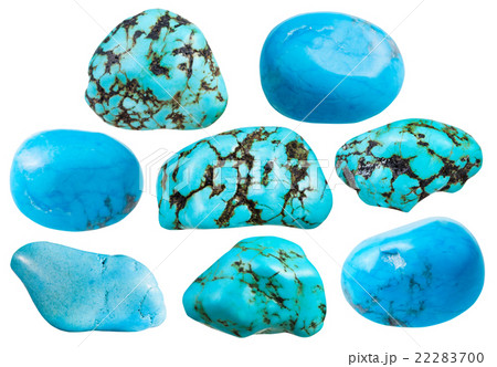 set of turkvenite (blue howlite) gemstones 22283700