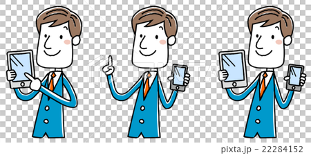 Illustration material: Businessman Smartphone tablet Illustration material: Businessman Smartphone tablet 22284152